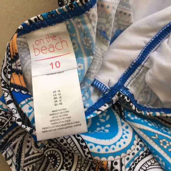 One Piece Swimsuit Halter Blue Paisley Sz 10 - Picture 8 of 8